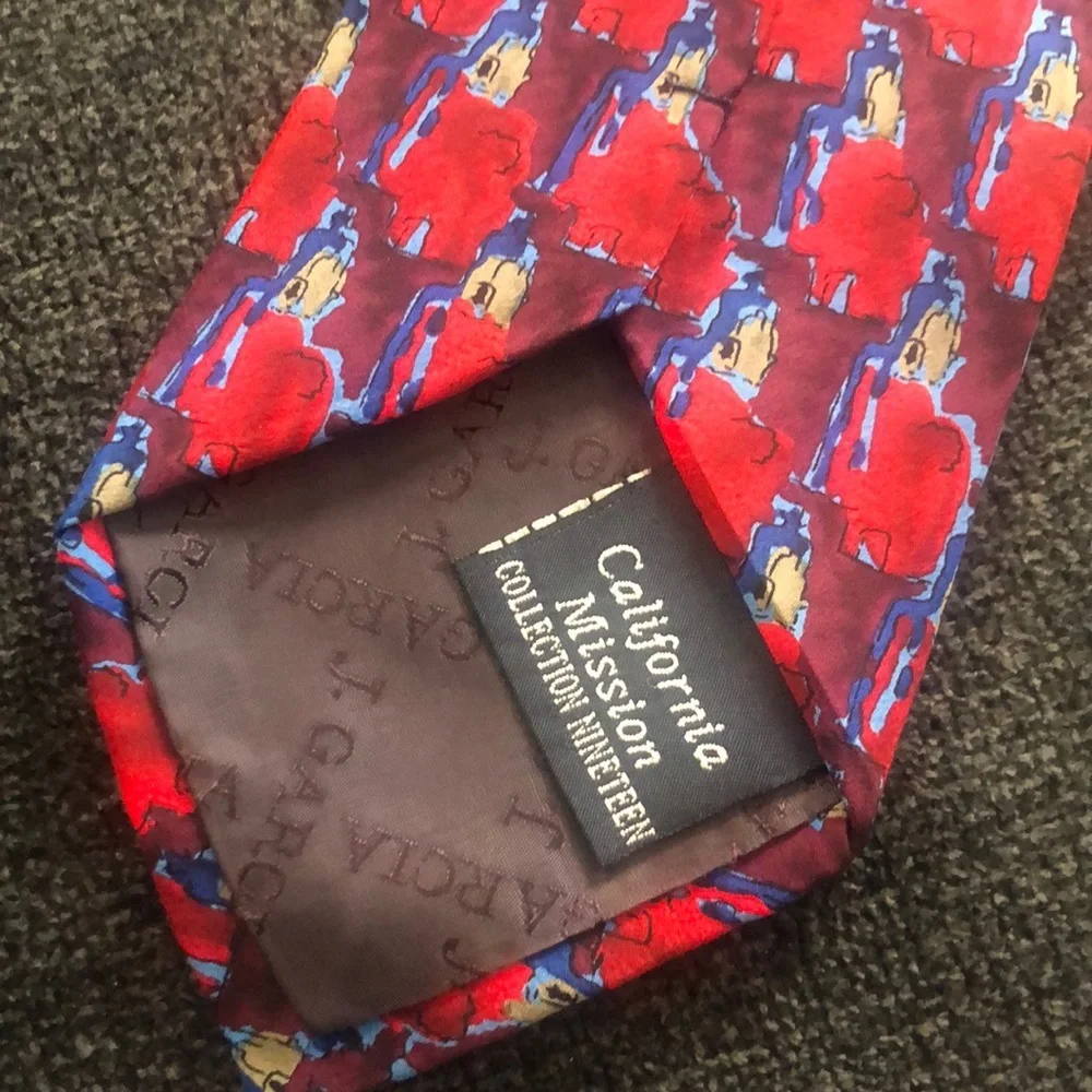 Vintage J. Garcia Red, Blue and Green California Mission Collection 19 Tie
